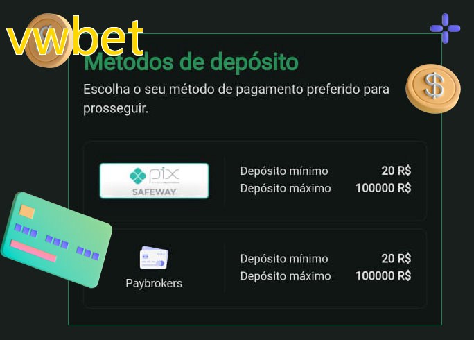 O cassino vwbetbet oferece uma grande variedade de métodos de pagamento